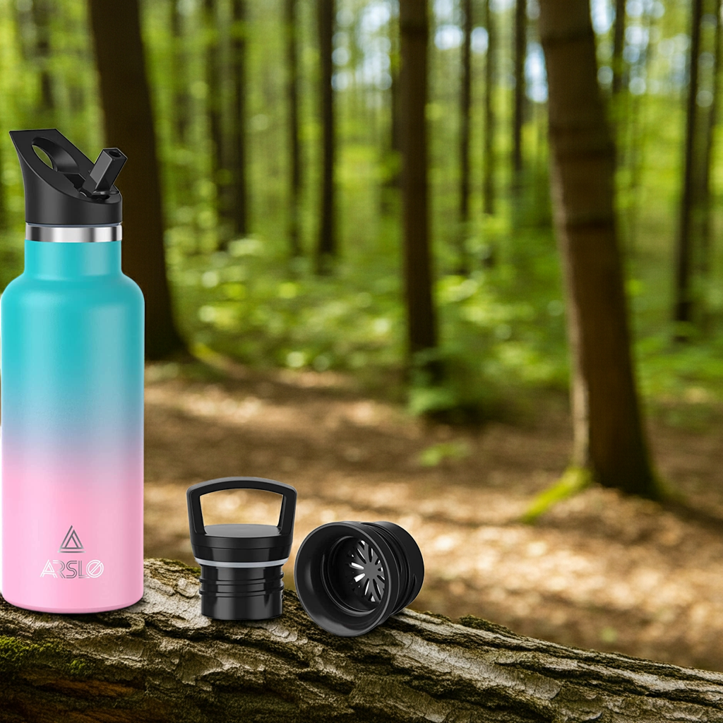 Stainless Steel Water Bottles with Straw Lid
